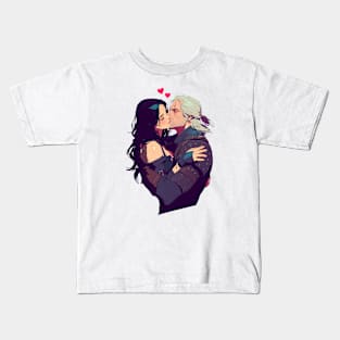 Lovers Kiss - Valentines Day - Anime Style - Witcher Kids T-Shirt